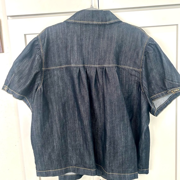 Chic Denim Short Sleeve Blazer 3X babydoll flirty whimsy fairy - Picture 3 of 5